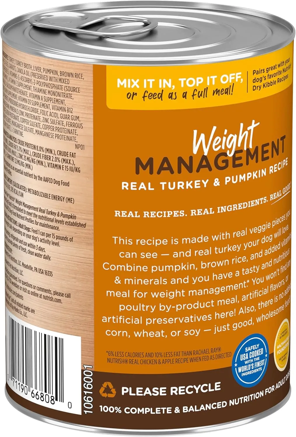 Rachael Ray Nutrish Weight Management Wet Dog Food, Real Turkey & Pumpkin, 13 Ounce Can (Pack of 12)
