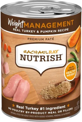 Rachael Ray Nutrish Weight Management Wet Dog Food, Real Turkey & Pumpkin, 13 Ounce Can (Pack of 12)