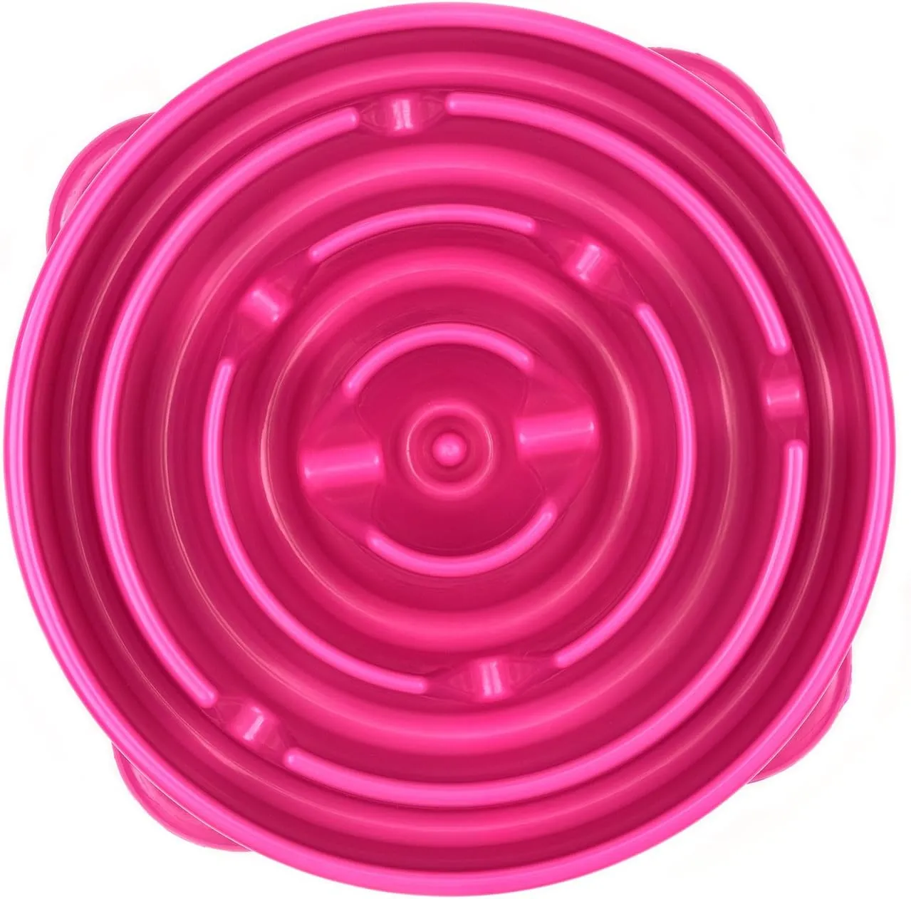 Slow Feed Dog Bowl Slowly Bowly by 2PET. Fun Interactive Dog Dish for Fast Eaters. Prevent Bloating. Fun to Use Dog Bowl. Cat Feeder Friendly. [Skid Protection Upgraded]