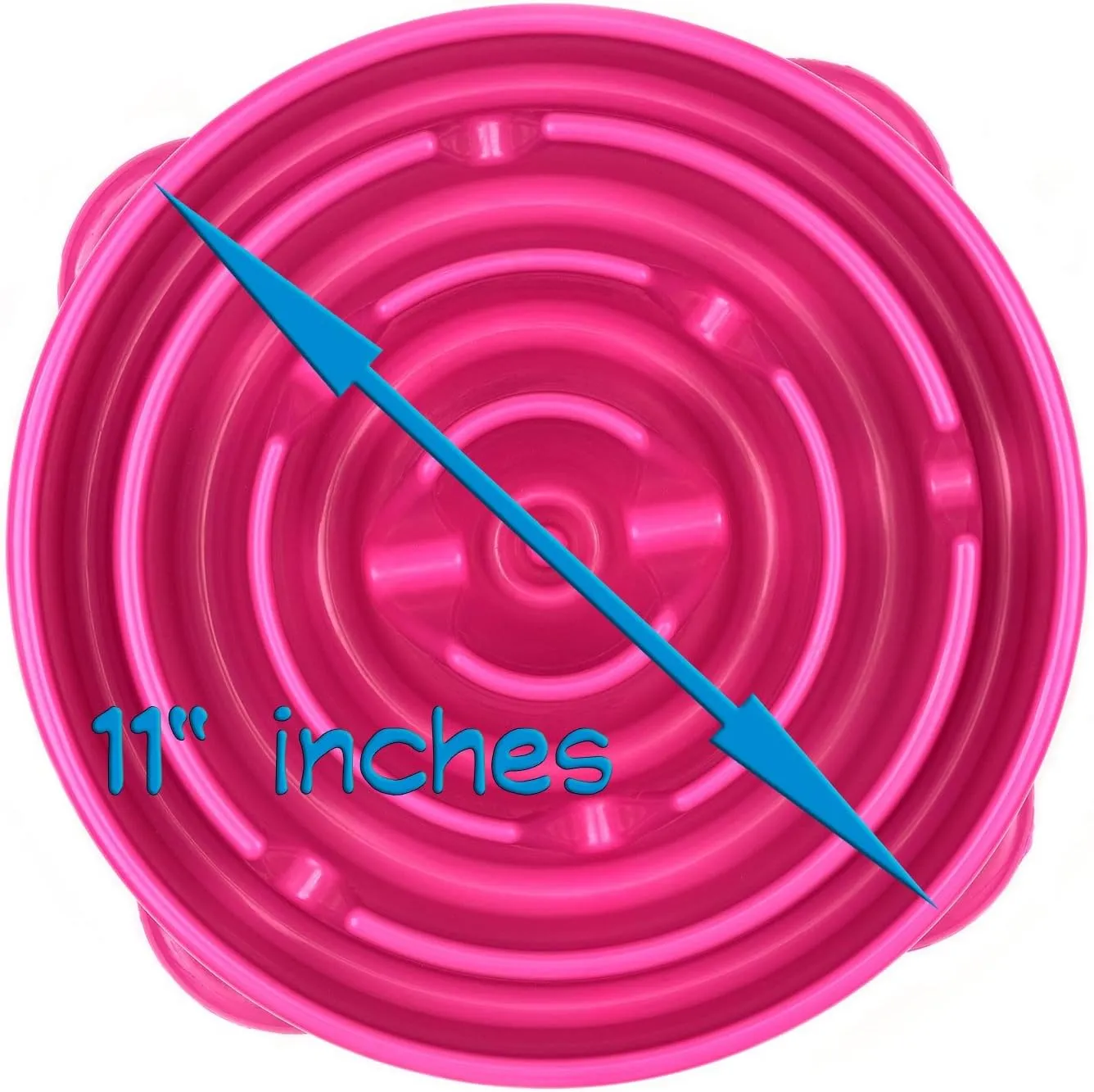 Slow Feed Dog Bowl Slowly Bowly by 2PET. Fun Interactive Dog Dish for Fast Eaters. Prevent Bloating. Fun to Use Dog Bowl. Cat Feeder Friendly. [Skid Protection Upgraded]