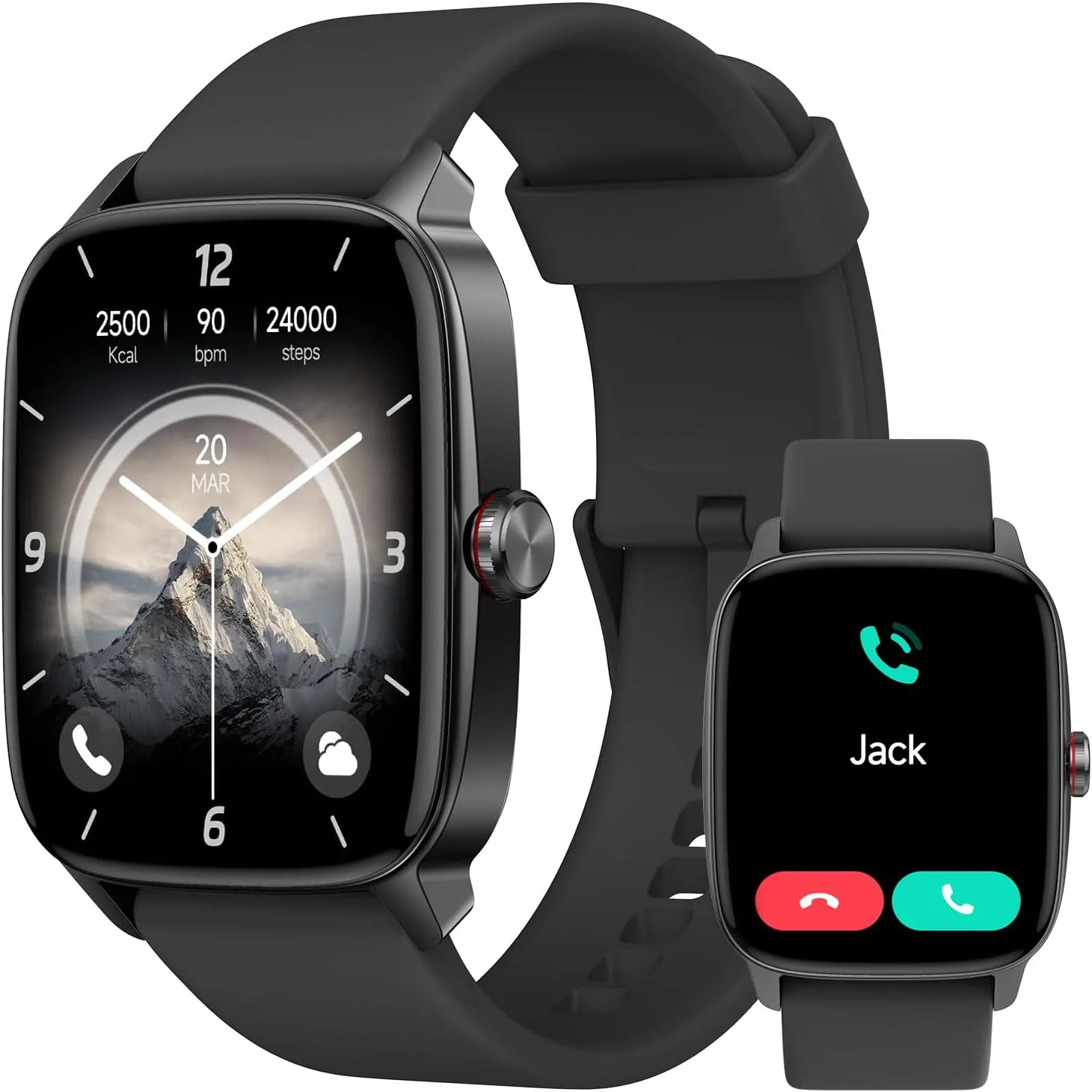 Smart Watch for Men Women, Bluetooth Calling, AI Built-in, IP68 Waterproof, Fitness Tracker, Sleep Monitoring, 1.85'' DIY Dial, 100  Sports Modes, 7 Days Battery, Compatible with Android & iPhones