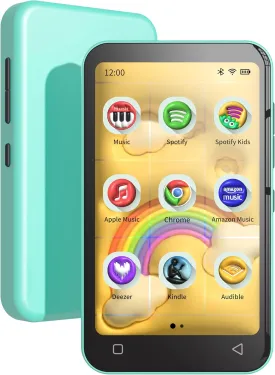 TIMMKOO 80GB Kids MP3 Player with Bluetooth, Parental Controls, Pre-Installed Spotify, Spotify Kids, Audible, 4" WiFi MP3 MP4 Music Player Up to 1TB (Blue)