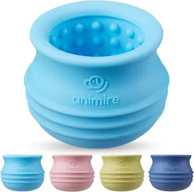 Treat Dispensing Dog Toy, Long-Lasting Interactive Puzzle Toys for Dogs, Stuffable Dog Enrichment Frozen Lick Treat Toy for Boredom, BPA Free Silicone Fetch Catch Chew Toy (Light Blue,S)