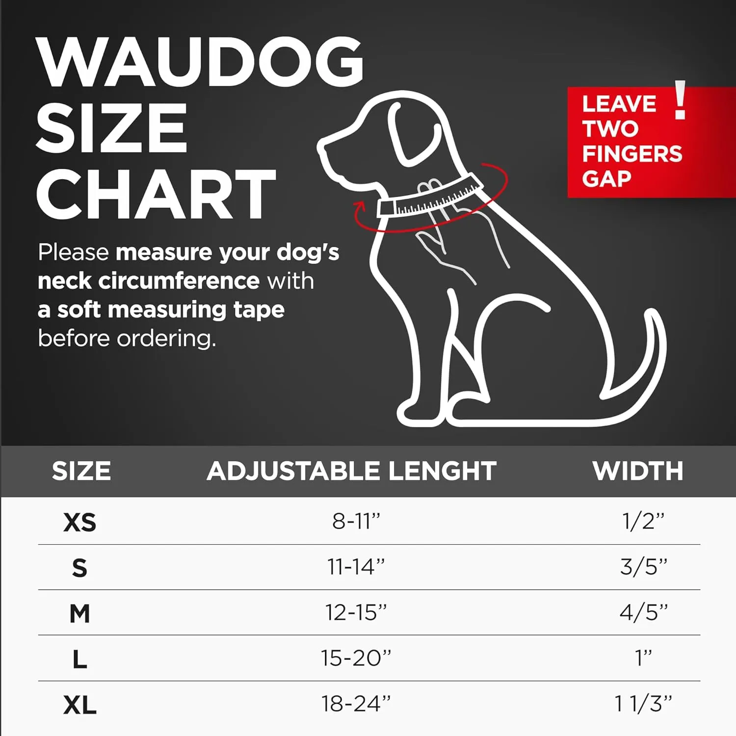 WAUDOG Long Lasting Leather Dog Collar for Large Dogs, Medium & Small Dogs - Adjustable Classic Puppy Collars for Large Breed Dogs - Boy & Girl Dog Collars with Durable Buckle, D-Ring & QR Dog Tag