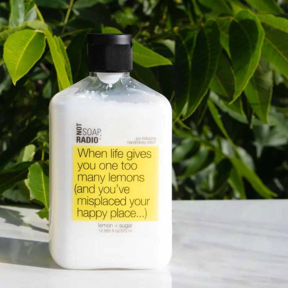 When life gives you one too many lemons (and you've misplaced your happy place...) <b>hand/body lotion</b>