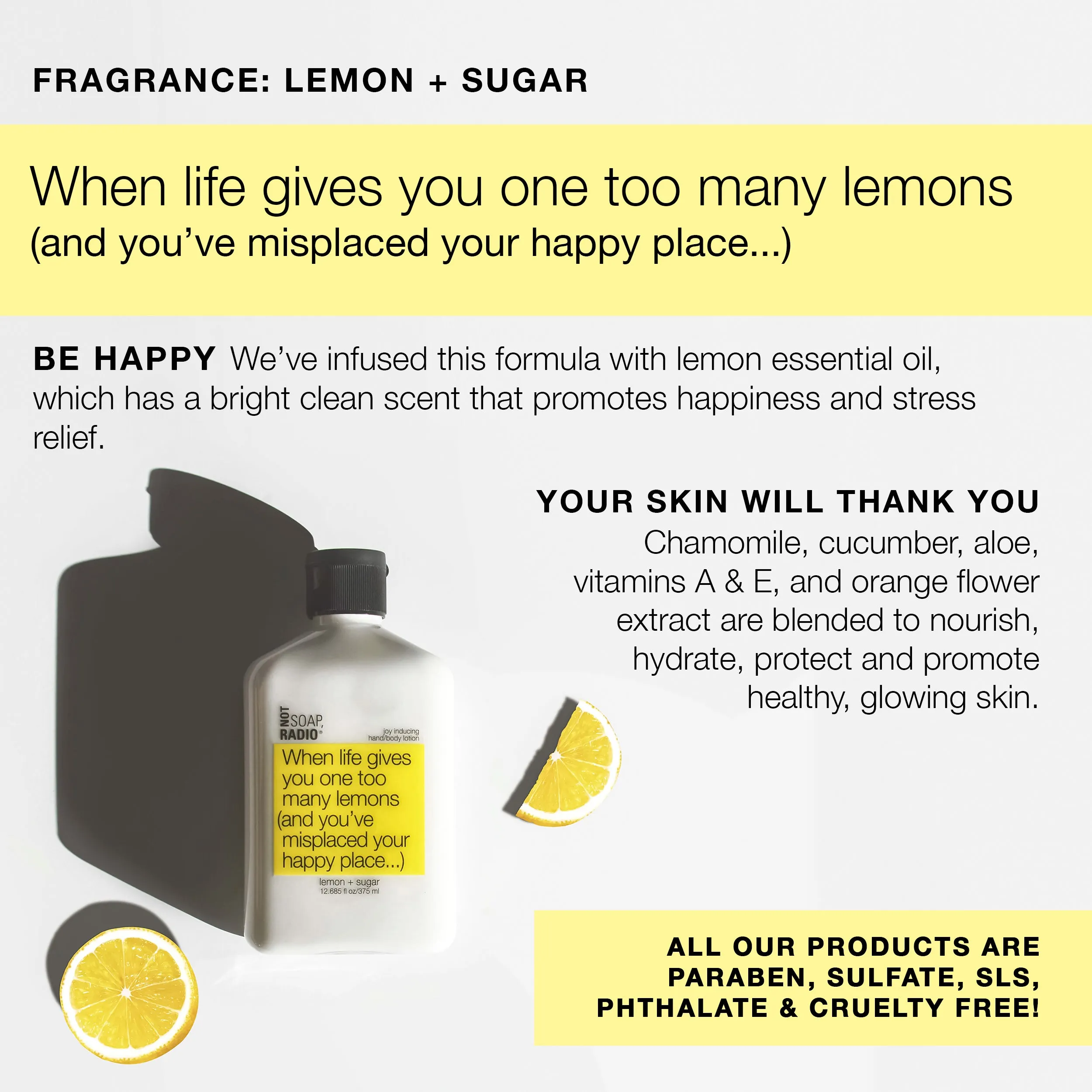 When life gives you one too many lemons (and you've misplaced your happy place...) <b>hand/body lotion</b>