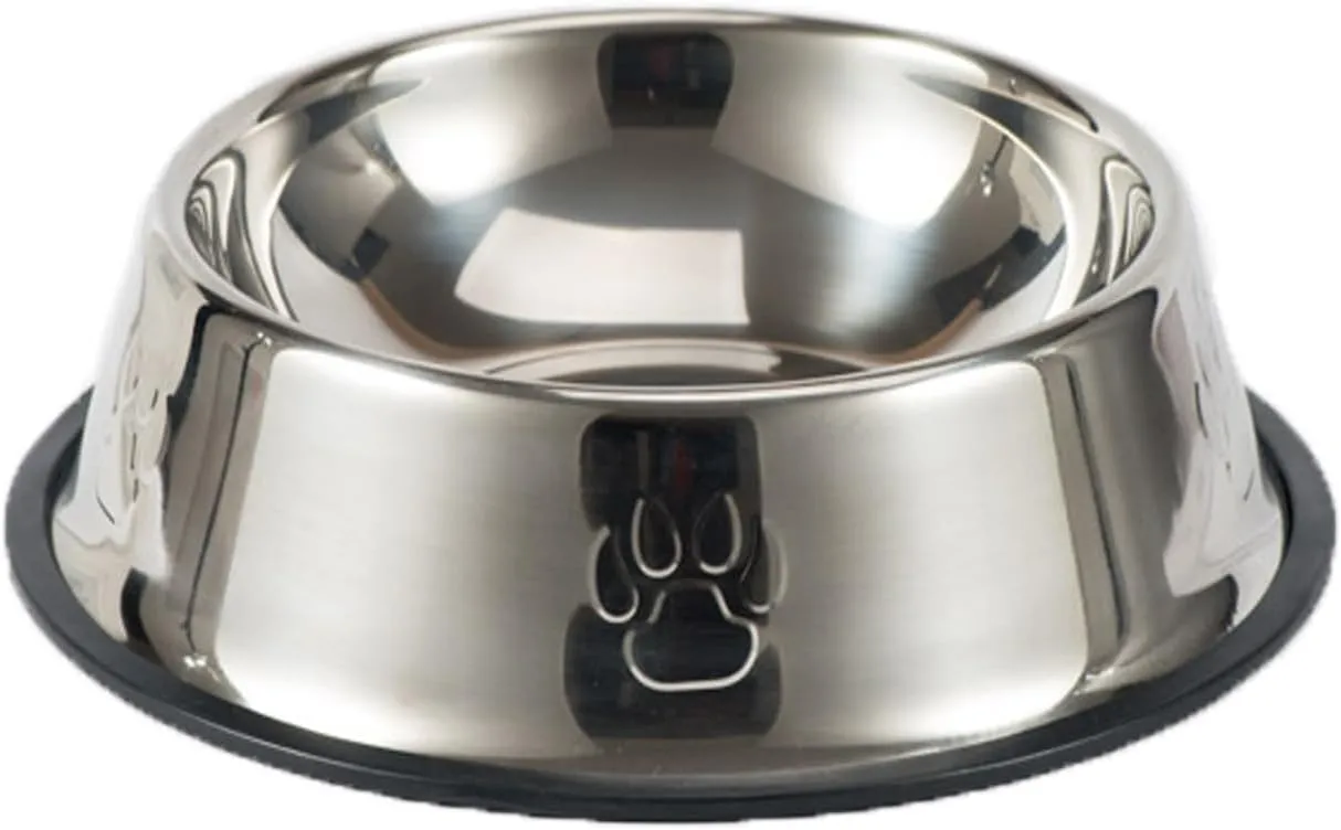 YINGFAN Stainless Steel Dog Bowls, Non-Slip Dog Food and Water Bowl, 6.1 x 1.8 Inch (1 Cup), Wear Resisting, Easy to Clean