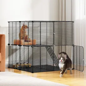YITAHOME 2 Tier Cat Cage Indoor Cat Enclosures, Versatile DIY Playpen for Kitten Small Animals, Ideal for Home, RV Travel, and Camping